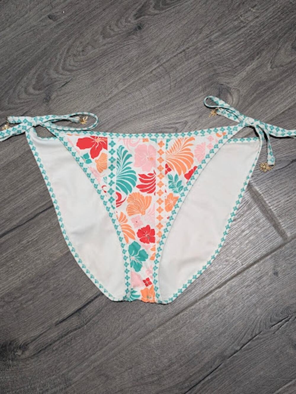 NO BOUNDARIES Bikini bottoms Malibu Print Side Tie Tropical Floral Size XL 16-18